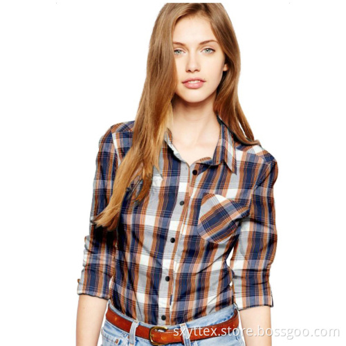 Plaid Yarn Dyed 100% Cotton Fabric For Shirt